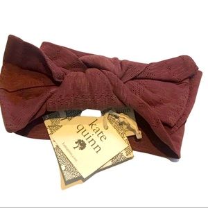 Kate Quinn | Dark Cherry Pointelle Headband | Organic Cotton | Size Medium